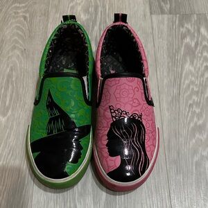 Wicked Kids Slip-On Sneakers - Elphaba and Glinda! Size 2